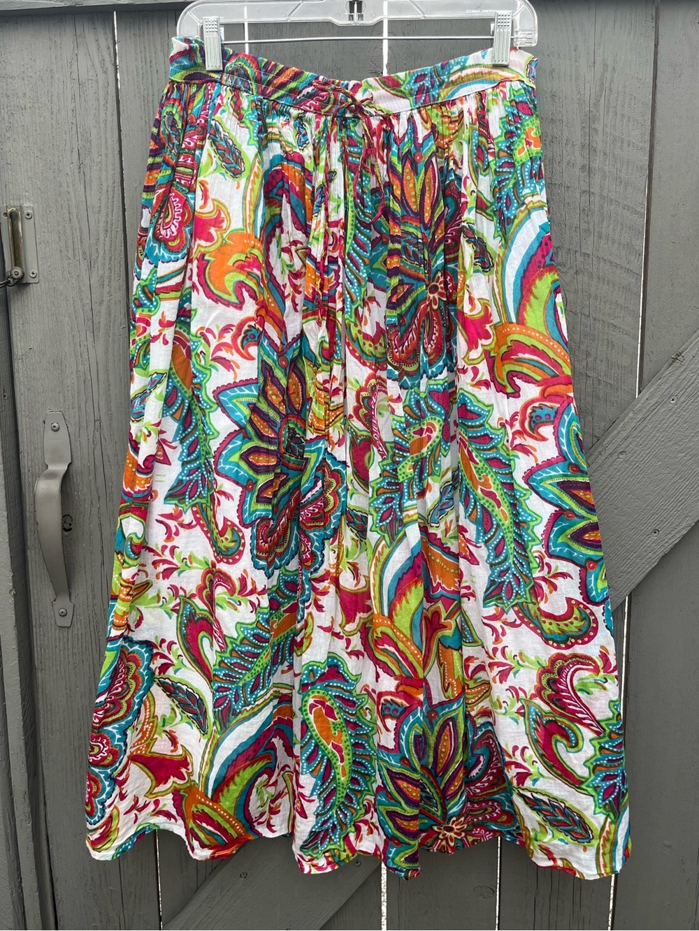 Studio West 100% Cotton Maxi Skirt Full Colorful Floral Size Small